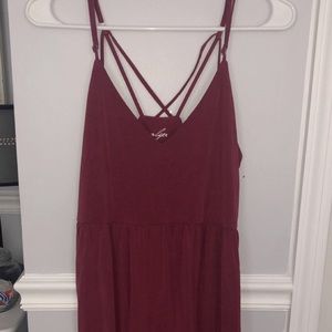 Francesca’s burgundy dress